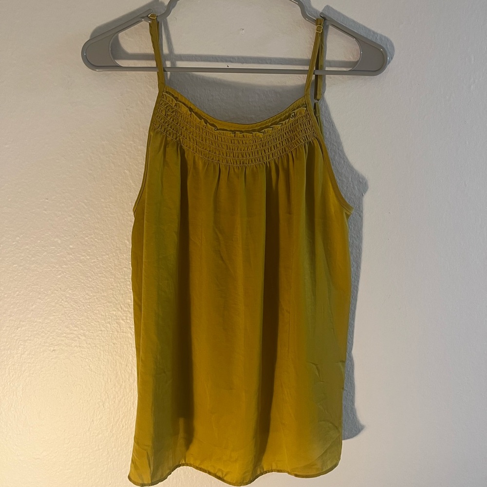 Anthropologie mustard silk top